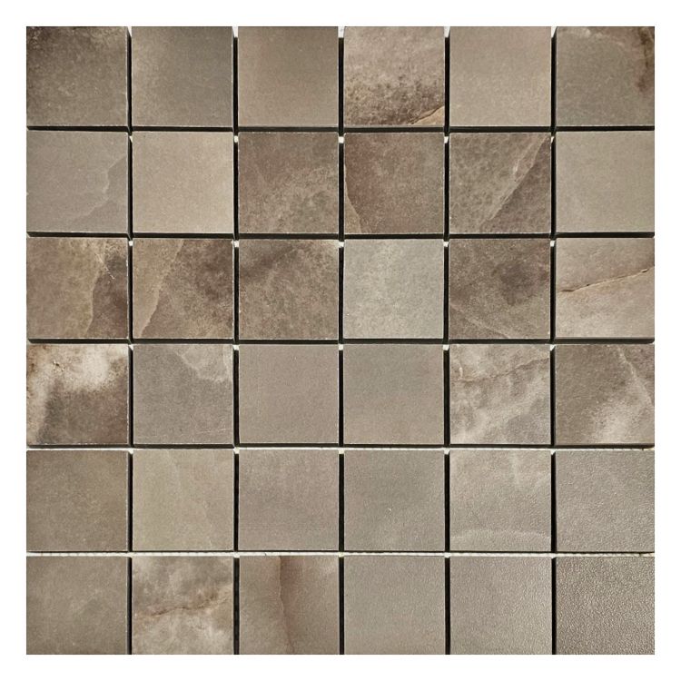 Dreama Choco Matte Square Porcelain Mosaic Tile-American Tile Depot