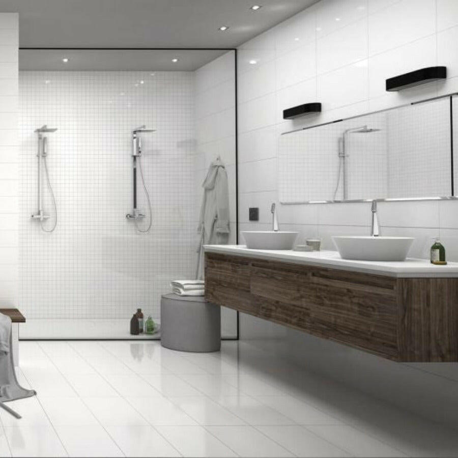 12x24 Colores Blanco 259 Brillo Polished Pure Color Look Porcelain Tile-American Tile Depot