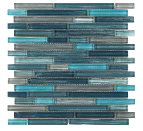 Horizon Rain Heavy Glossy Linear Glass Mosaic Tile
