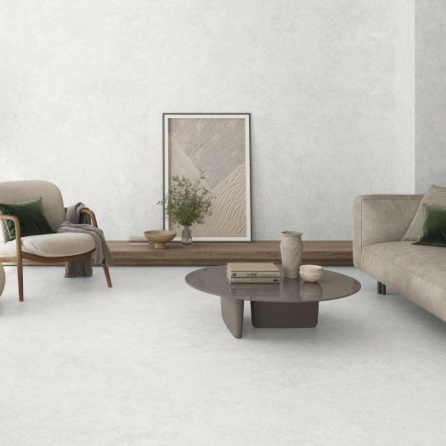 48x48 Babilon Arctic Polished Limestone Look Porcelain Tile-American Tile Depot