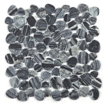 Athena Dark Grain Pebble Marble Mosaic Tile-American Tile Depot