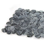 Athena Dark Grain Pebble Marble Mosaic Tile-American Tile Depot