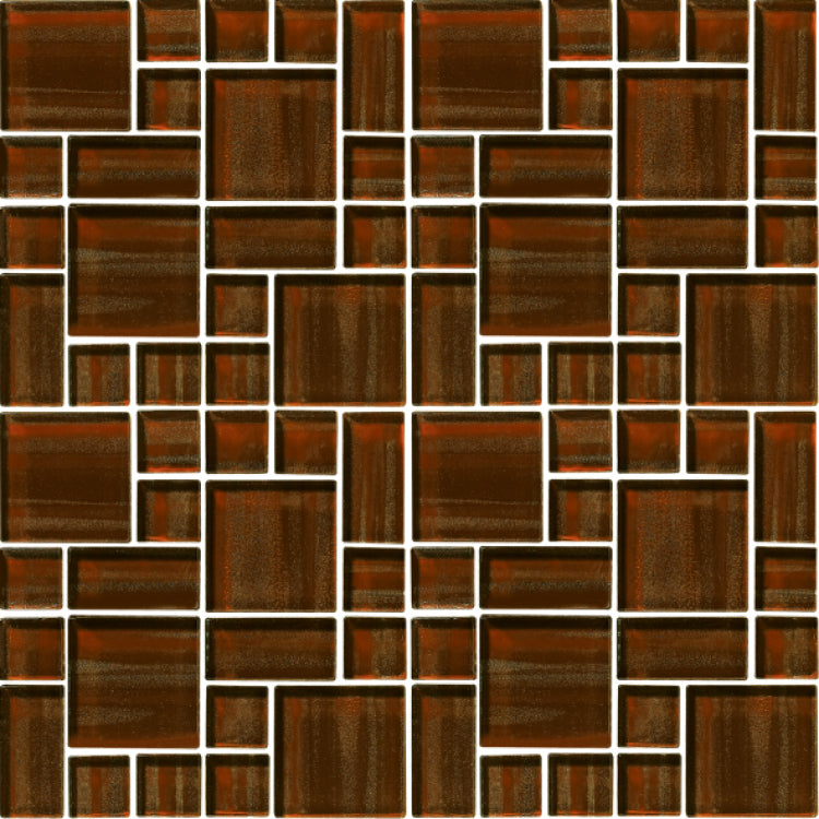 Atlas Brown Square Glass Mosaic Wall Tile-American Tile Depot