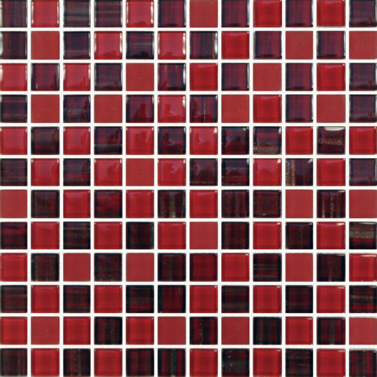 Garnet Square Glass Mosaic Wall Tile-American Tile Depot