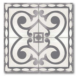 7.5x7.5 Decor Black Angle Corner Matte Encaustic Look Porcelain Tile 7.5x7.5 Decor Black Angle Corner Matte Encaustic Look Porcelain Tile - American Tile Depot