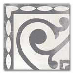 7.5x7.5 Decor Black Angle Corner Matte Encaustic Look Porcelain Tile 7.5x7.5 Decor Black Angle Corner Matte Encaustic Look Porcelain Tile - American Tile Depot