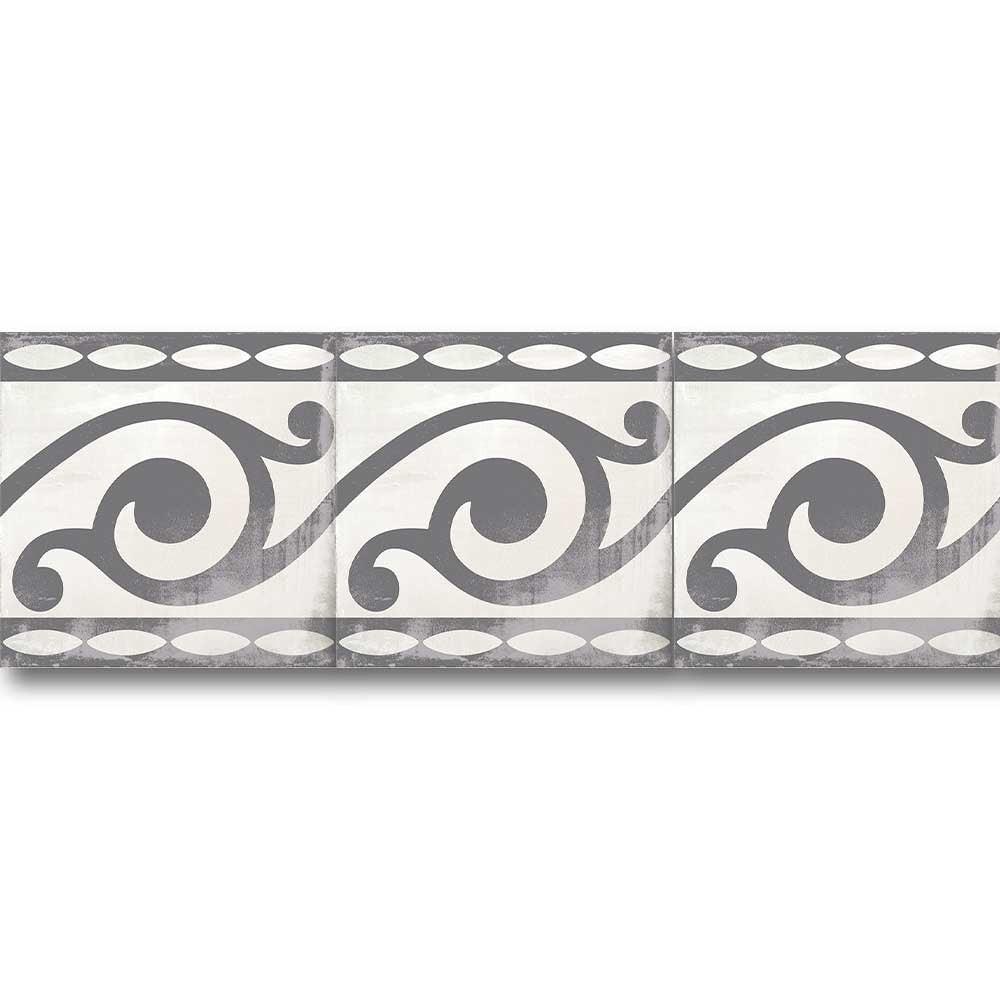 7.5x7.5 Decor Black Edge Matte Encaustic Look Porcelain Tile 7.5x7.5 Decor Black Edge Matte Encaustic Look Porcelain Tile - American Tile Depot