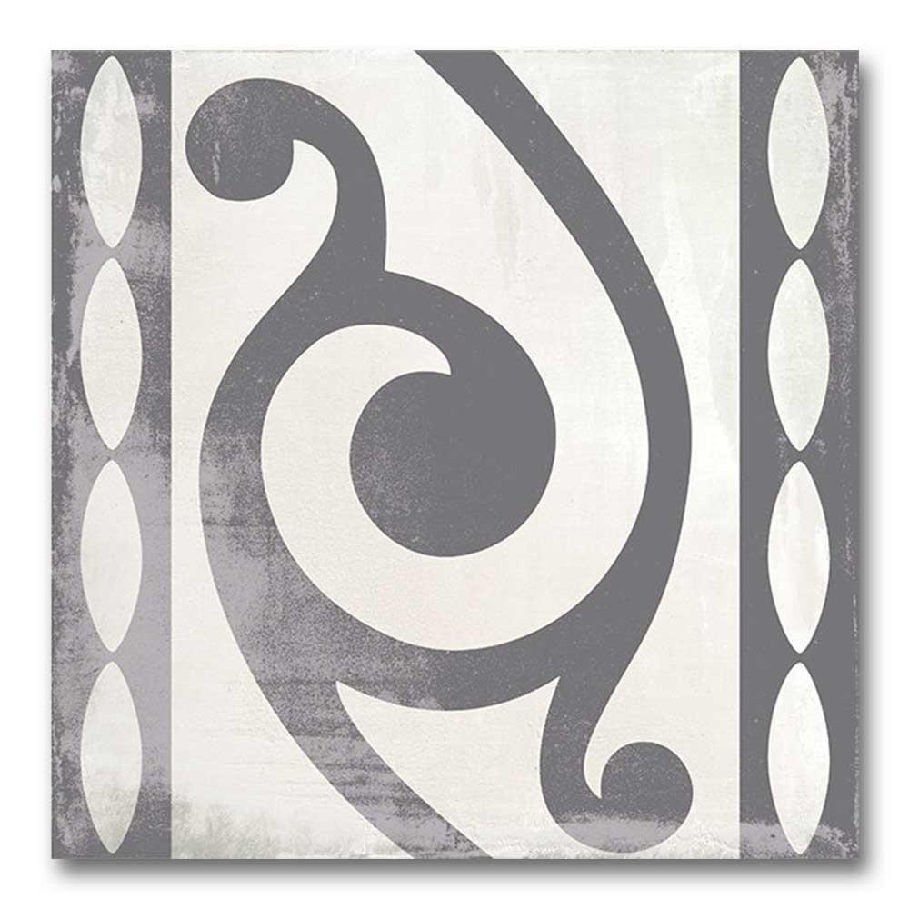 7.5x7.5 Decor Black Edge Matte Encaustic Look Porcelain Tile 7.5x7.5 Decor Black Edge Matte Encaustic Look Porcelain Tile - American Tile Depot