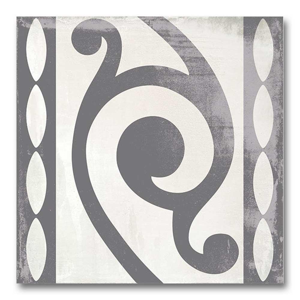 7.5x7.5 Decor Black Edge Matte Encaustic Look Porcelain Tile 7.5x7.5 Decor Black Edge Matte Encaustic Look Porcelain Tile - American Tile Depot