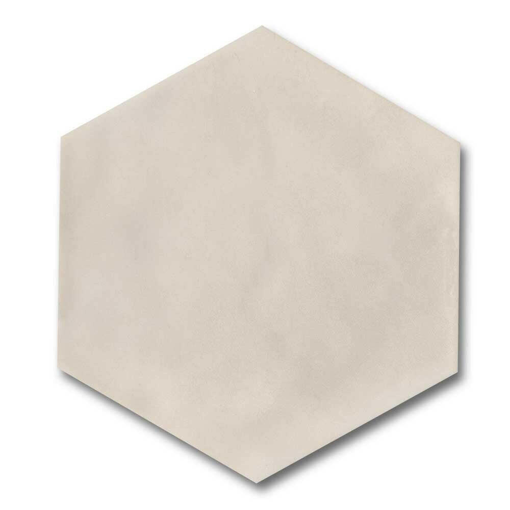 7x8 Faience Biscuit Concrete Look Matte Ceramic Hexagon Wall Tile