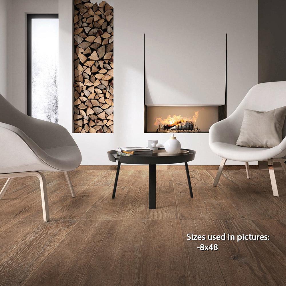 8x48 Savage Cognac Natural Wood Look Porcelain Tile 8x48 Savage Cognac Natural Wood Look Porcelain Tile - American Tile Depot