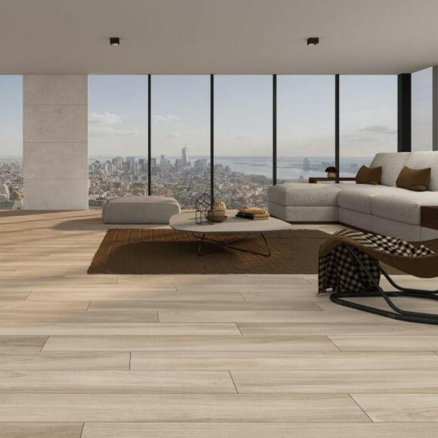 8x48 Vantrel Maple Matte Wood Look Porcelain Tile - American Tile Depot