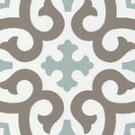 8x8 Alabaster Aqua Deco Matte Ceramic Tile 8x8 Alabaster Aqua Deco Matte Ceramic Tile - American Tile Depot