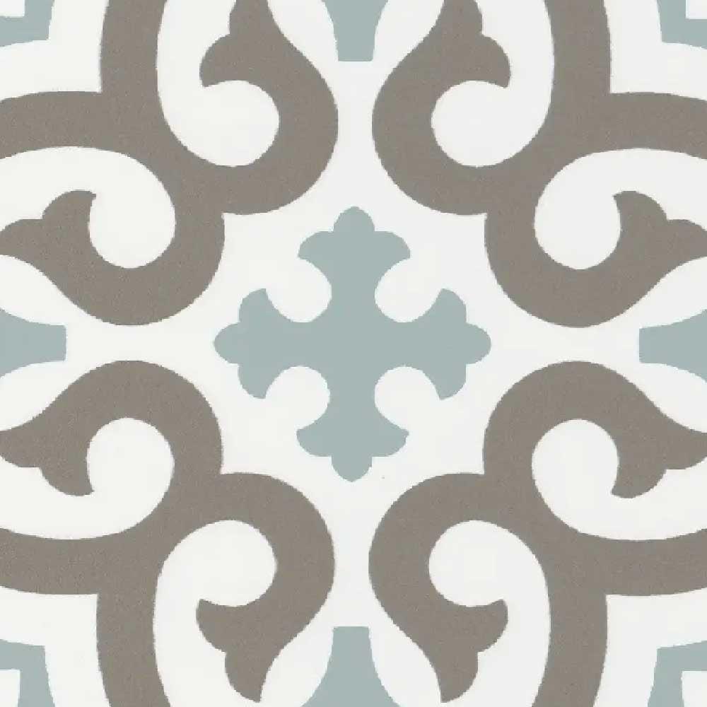 8x8 Alabaster Aqua Deco Matte Ceramic Tile 8x8 Alabaster Aqua Deco Matte Ceramic Tile - American Tile Depot
