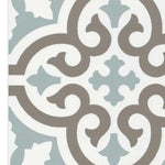 8x8 Alabaster Aqua Deco Matte Ceramic Tile 8x8 Alabaster Aqua Deco Matte Ceramic Tile - American Tile Depot