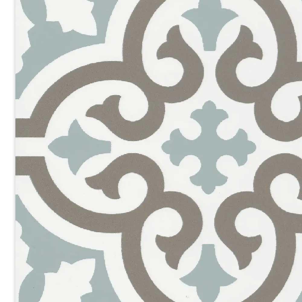 8x8 Alabaster Aqua Deco Matte Ceramic Tile 8x8 Alabaster Aqua Deco Matte Ceramic Tile - American Tile Depot