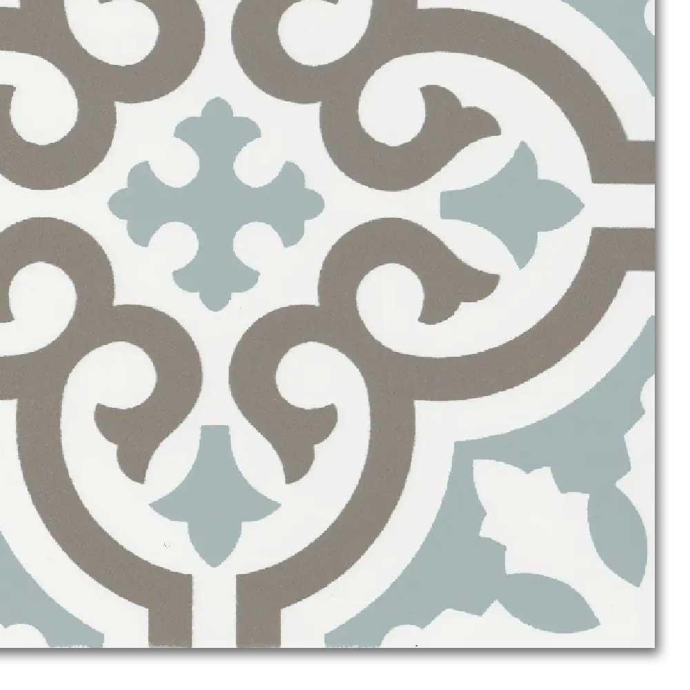 8x8 Alabaster Aqua Deco Matte Ceramic Tile 8x8 Alabaster Aqua Deco Matte Ceramic Tile - American Tile Depot