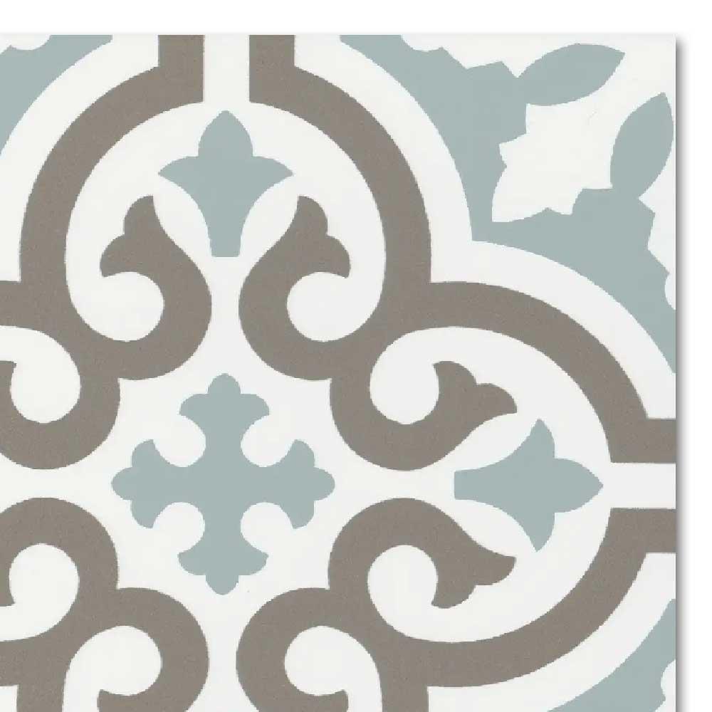 8x8 Alabaster Aqua Deco Matte Ceramic Tile 8x8 Alabaster Aqua Deco Matte Ceramic Tile - American Tile Depot