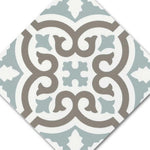 8x8 Alabaster Aqua Deco Matte Ceramic Tile 8x8 Alabaster Aqua Deco Matte Ceramic Tile - American Tile Depot