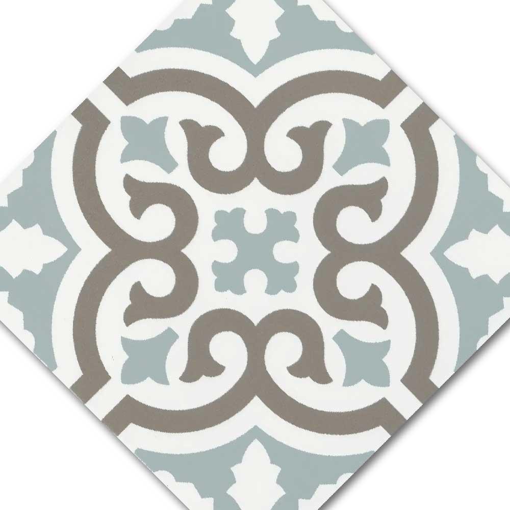 8x8 Alabaster Aqua Deco Matte Ceramic Tile 8x8 Alabaster Aqua Deco Matte Ceramic Tile - American Tile Depot
