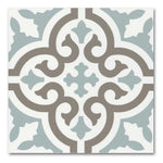8x8 Alabaster Aqua Deco Matte Ceramic Tile 8x8 Alabaster Aqua Deco Matte Ceramic Tile - American Tile Depot