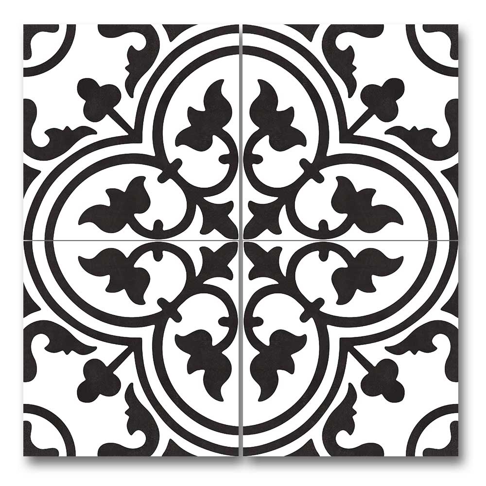 8x8 Alabaster Heritage Deco Matte Ceramic Wall Tile