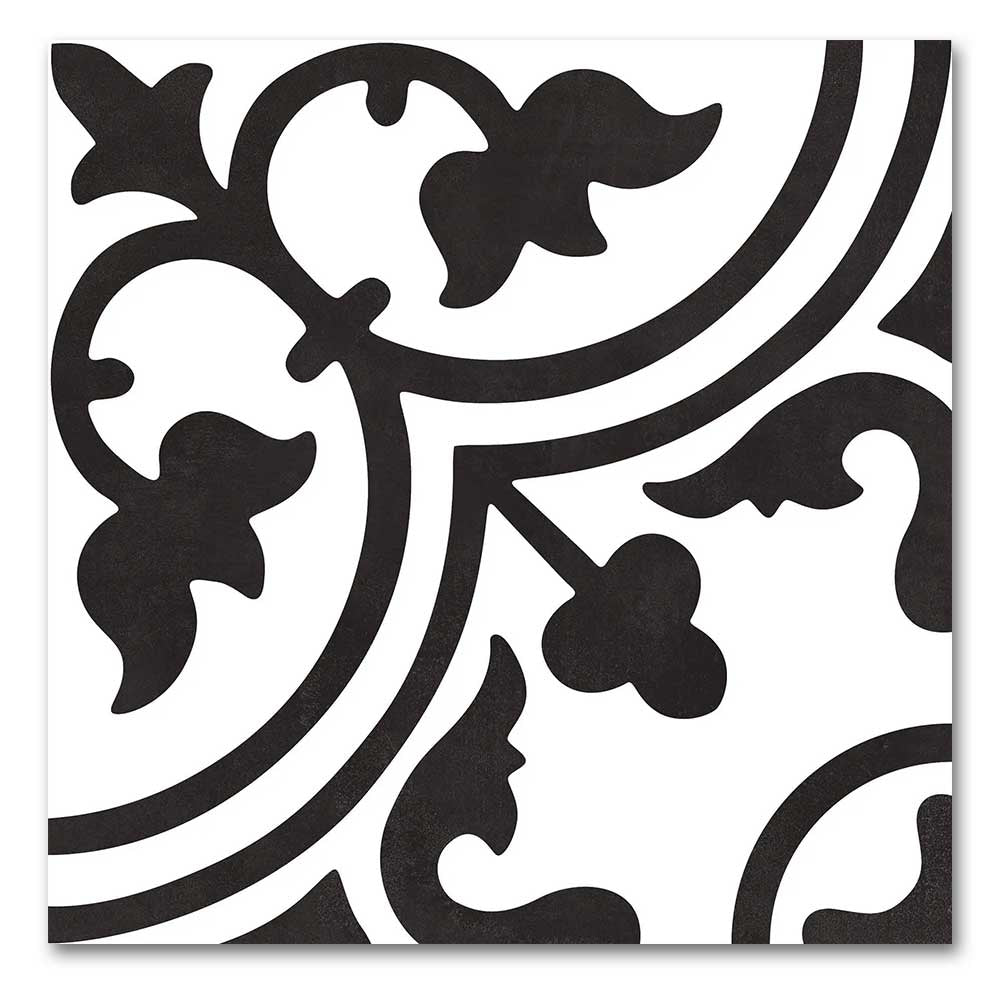 8x8 Alabaster Heritage Deco Matte Ceramic Wall Tile