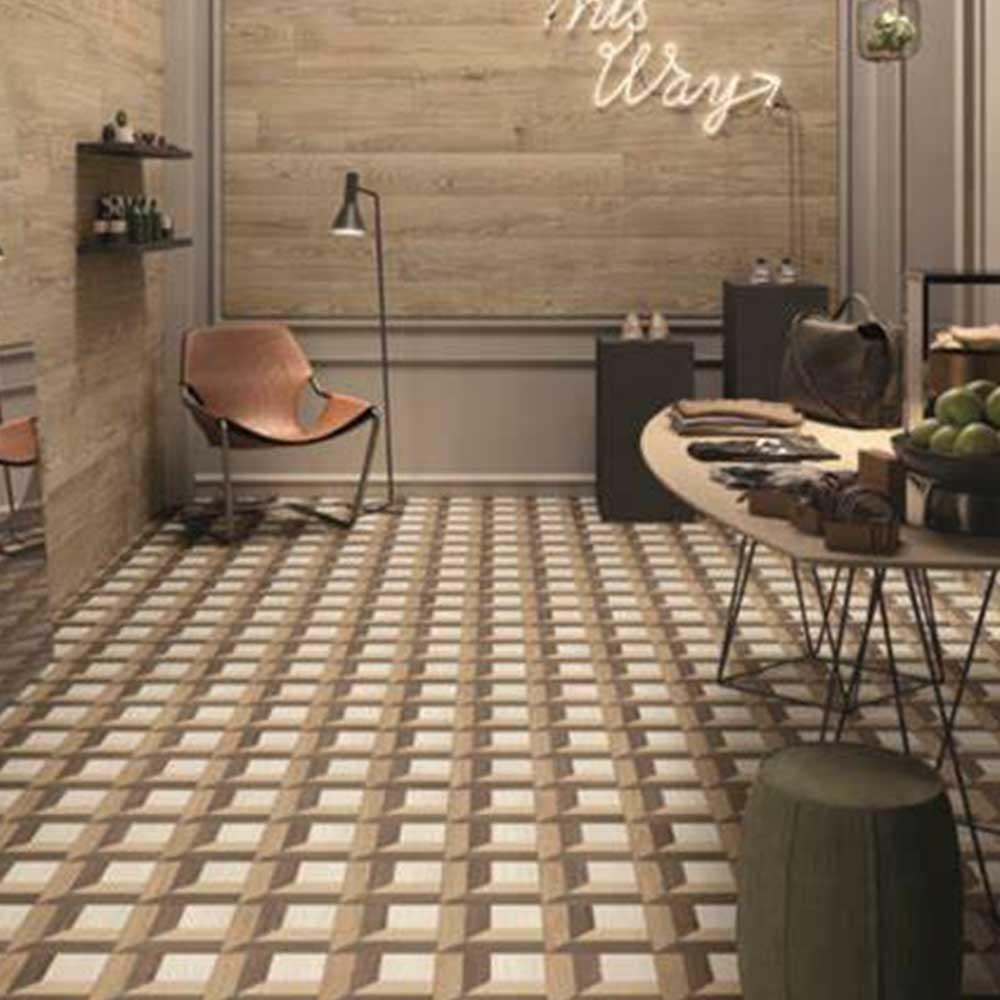 8x8 Domino Ventaglio Matte Wood Grain Look Porcelain Tile 8x8 Domino Ventaglio Matte Wood Grain Look Porcelain Tile - American Tile Depot