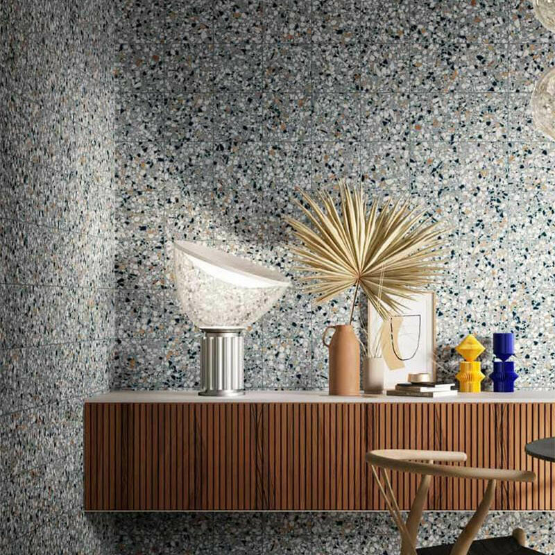 8x8 Frammenti Azzurro Macro Matte Terrazzo Look Porcelain Tile 8x8 Frammenti Azzurro Macro Matte Terrazzo Look Porcelain Tile - American Tile Depot