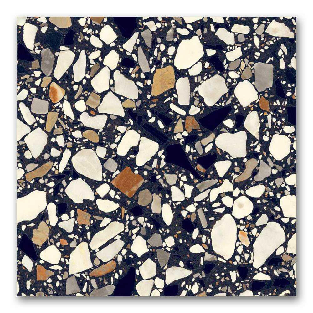 8x8 Frammenti Nero Macro Matte Terrazzo Look Porcelain Tile 8x8 Frammenti Nero Macro Matte Terrazzo Look Porcelain Tile - American Tile Depot