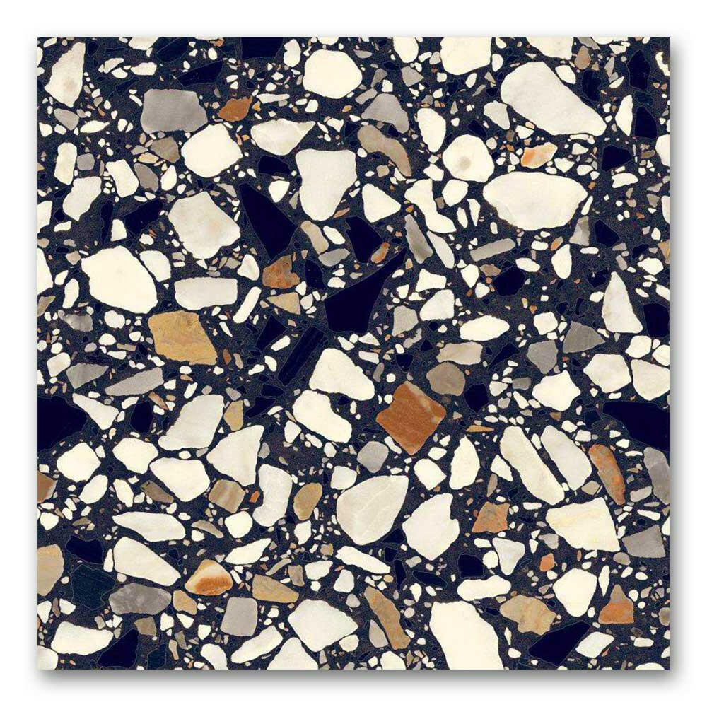 8x8 Frammenti Nero Macro Matte Terrazzo Look Porcelain Tile 8x8 Frammenti Nero Macro Matte Terrazzo Look Porcelain Tile - American Tile Depot