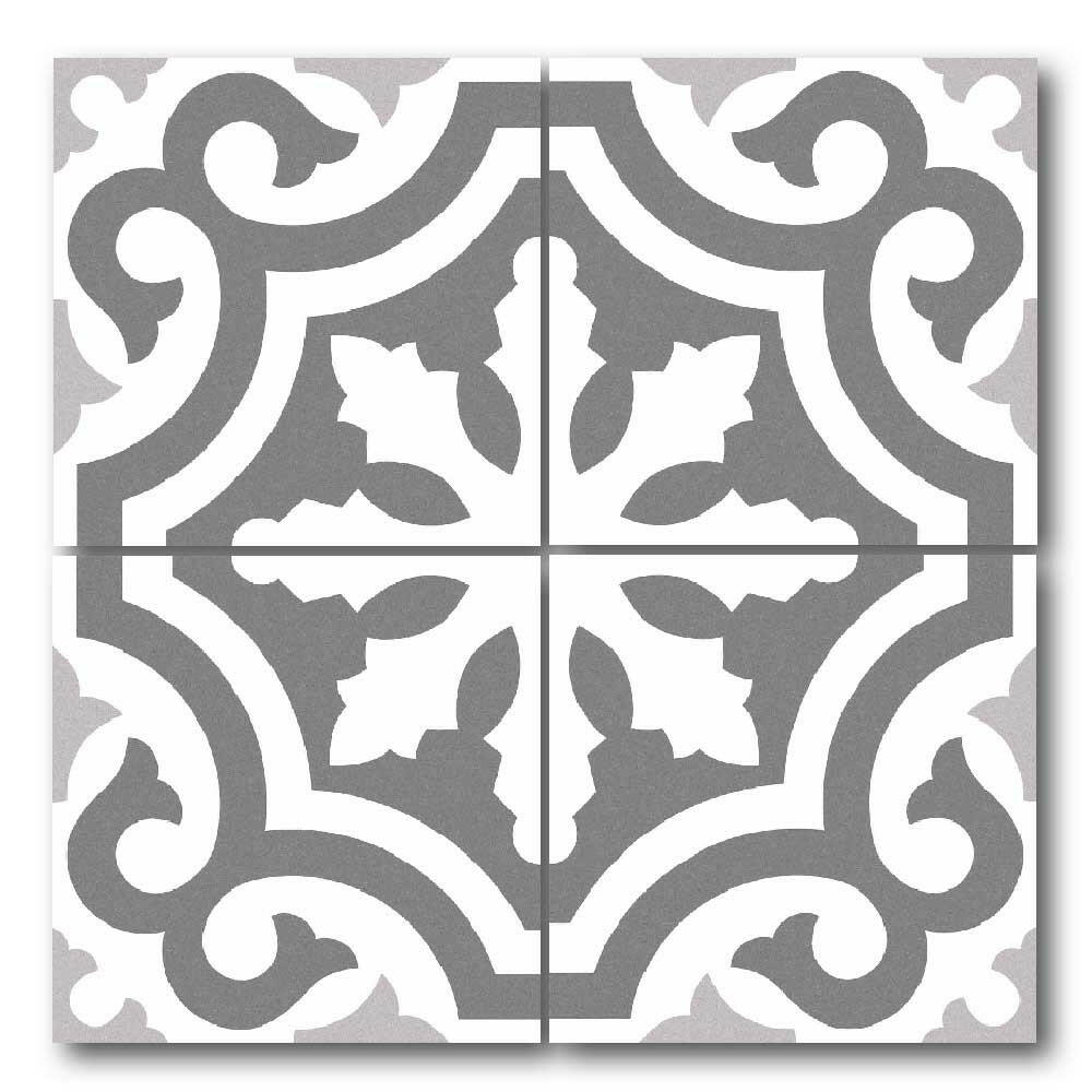 8x8 Habana Gray Matte Deco Porcelain Tile