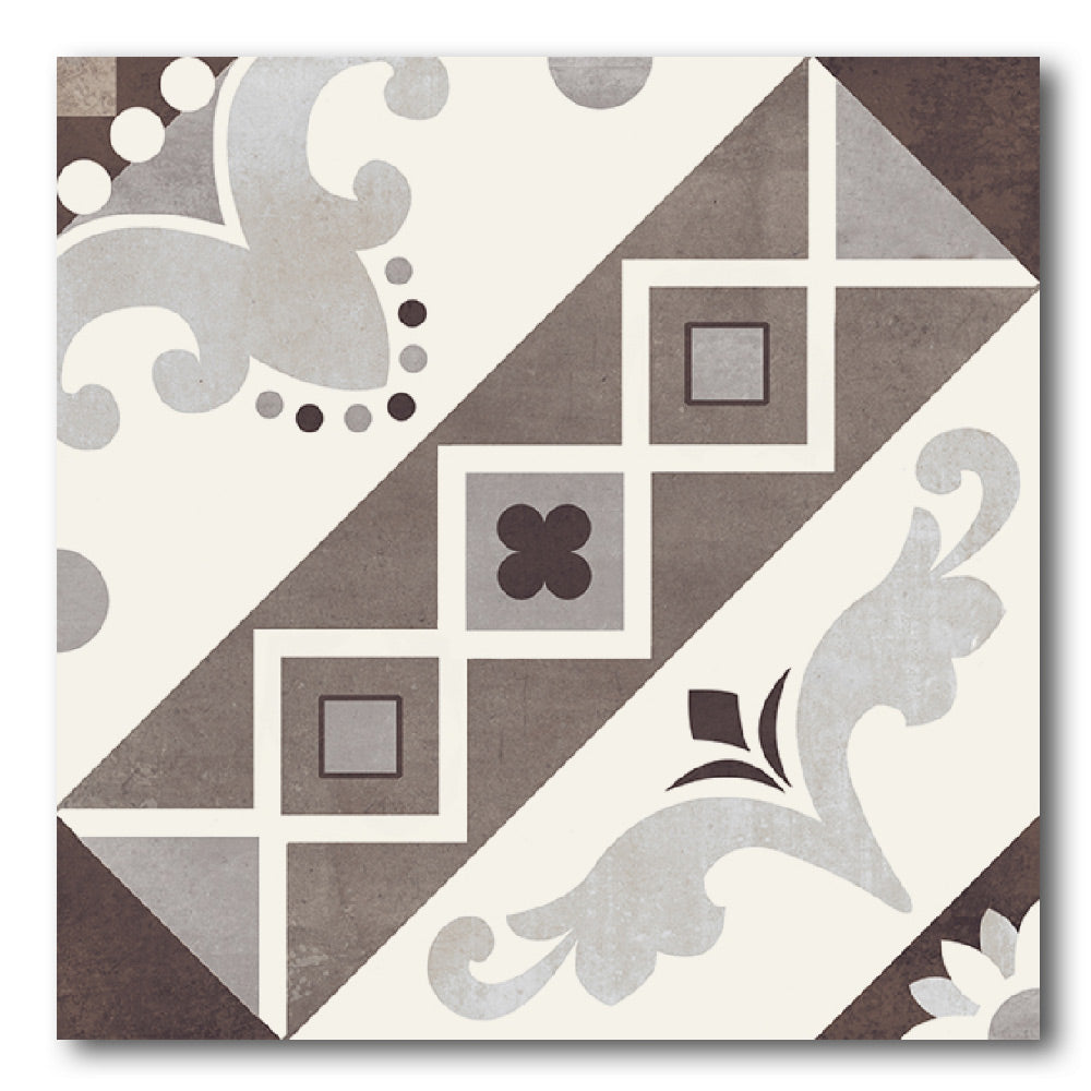 8x8 Luxora Belleville Marrone Geometric Luxora Porcelain Tile