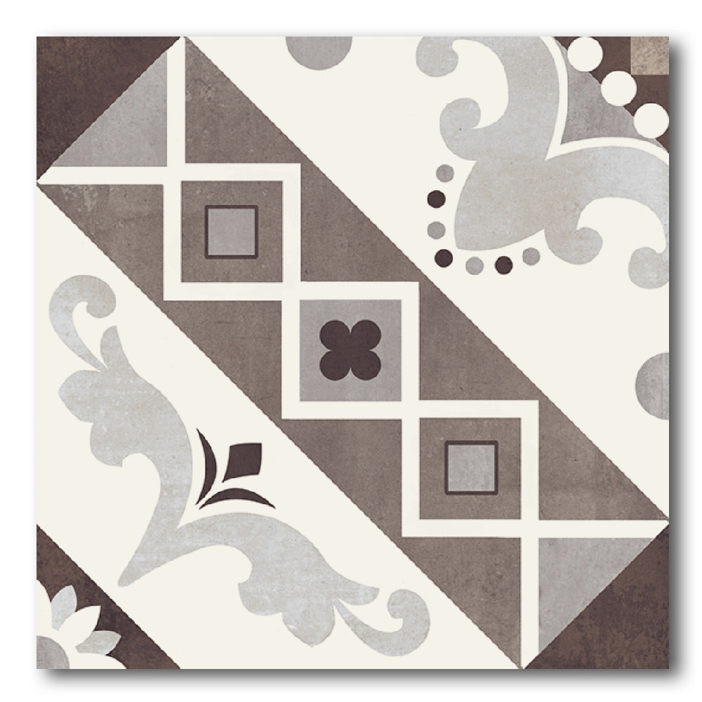 8x8 Luxora Belleville Marrone Geometric Luxora Porcelain Tile