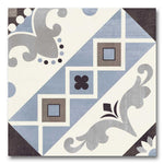 8x8 Scorvex Belleville Blu Matte Deco Porcelain Tile 8x8 Scorvex Belleville Blu Matte Deco Porcelain Tile - American Tile Depot