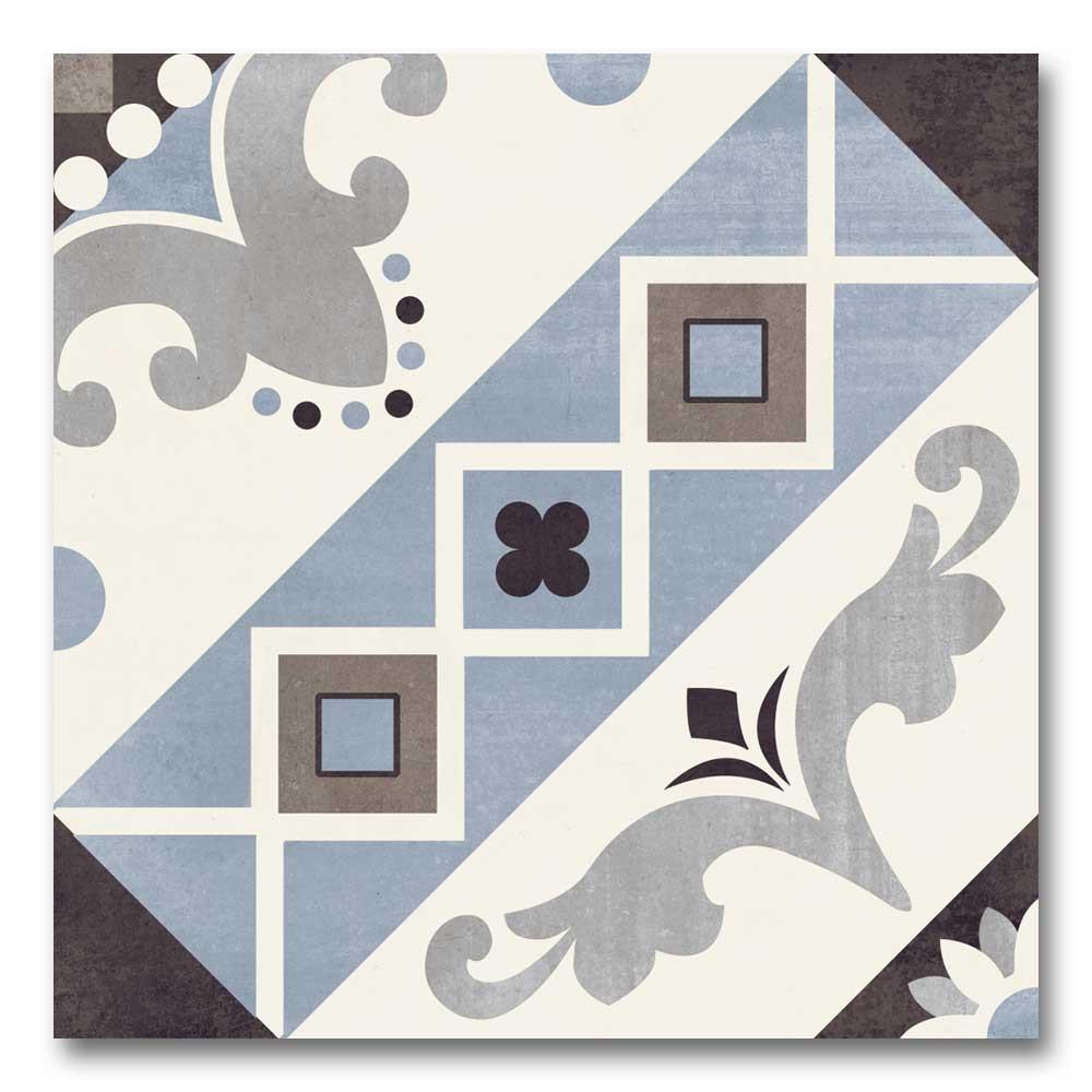 8x8 Scorvex Belleville Blu Matte Deco Porcelain Tile 8x8 Scorvex Belleville Blu Matte Deco Porcelain Tile - American Tile Depot