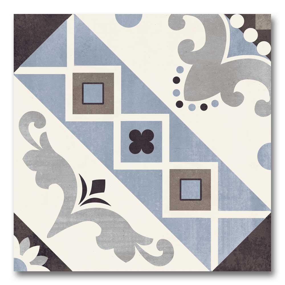 8x8 Scorvex Belleville Blu Matte Deco Porcelain Tile 8x8 Scorvex Belleville Blu Matte Deco Porcelain Tile - American Tile Depot
