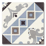 8x8 Scorvex Belleville Blu Matte Deco Porcelain Tile 8x8 Scorvex Belleville Blu Matte Deco Porcelain Tile - American Tile Depot