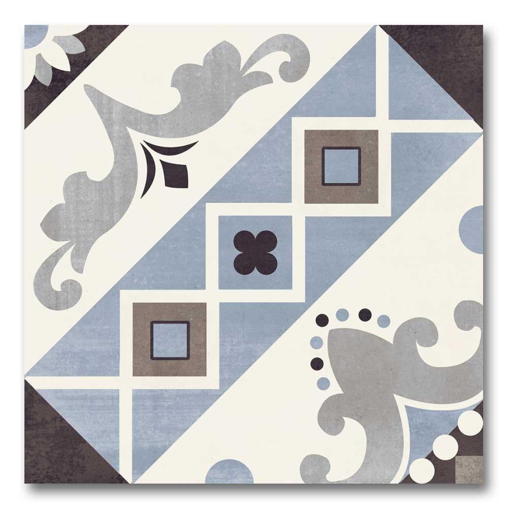 8x8 Scorvex Belleville Blu Matte Deco Porcelain Tile 8x8 Scorvex Belleville Blu Matte Deco Porcelain Tile - American Tile Depot