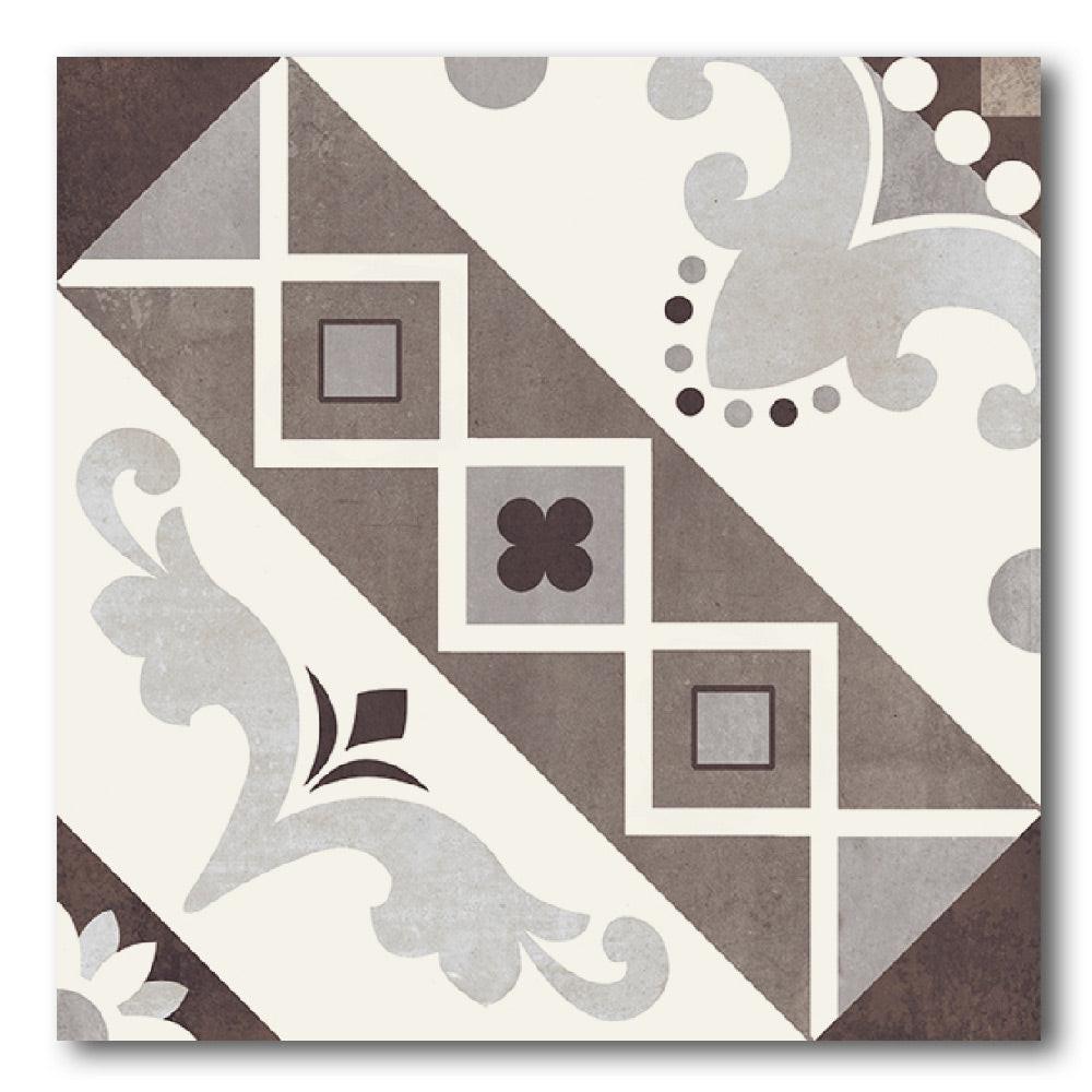 8x8 Scorvex Belleville Marrone Matte Deco Porcelain Tile 8x8 Scorvex Belleville Marrone Matte Deco Porcelain Tile - American Tile Depot