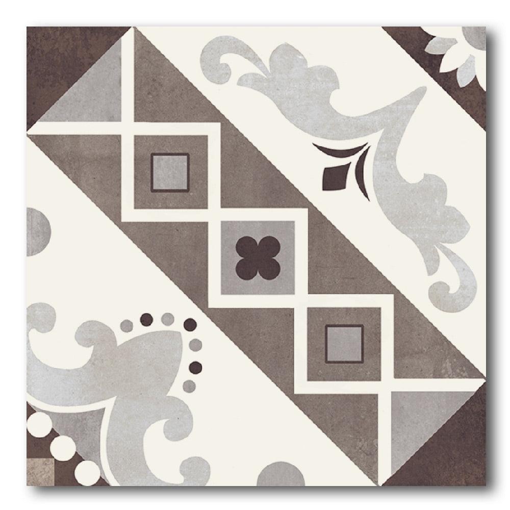 8x8 Scorvex Belleville Marrone Matte Deco Porcelain Tile 8x8 Scorvex Belleville Marrone Matte Deco Porcelain Tile - American Tile Depot