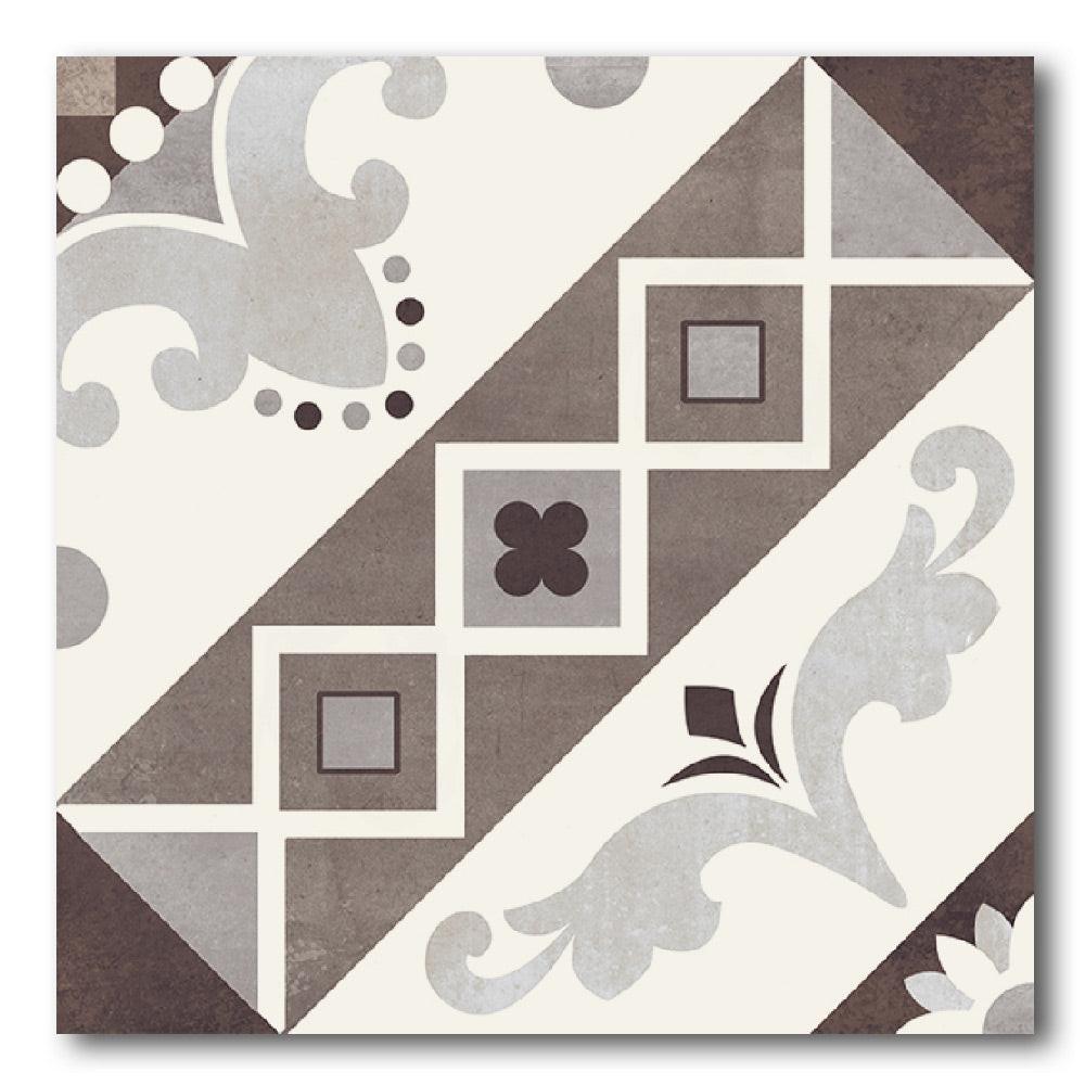 8x8 Scorvex Belleville Marrone Matte Deco Porcelain Tile 8x8 Scorvex Belleville Marrone Matte Deco Porcelain Tile - American Tile Depot