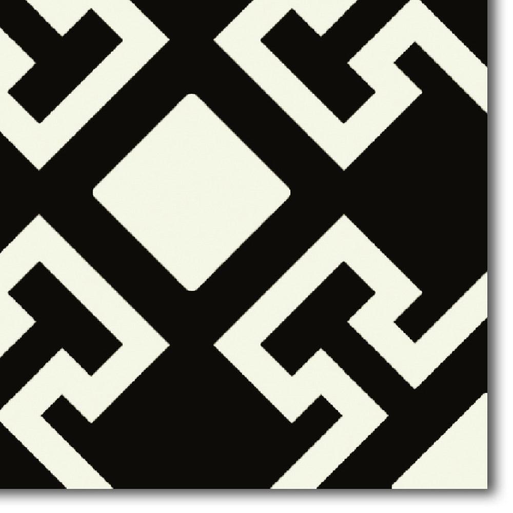 8x8 Scorvex Charonne Nero Matte Deco Porcelain Tile 8x8 Scorvex Charonne Nero Matte Deco Porcelain Tile - American Tile Depot