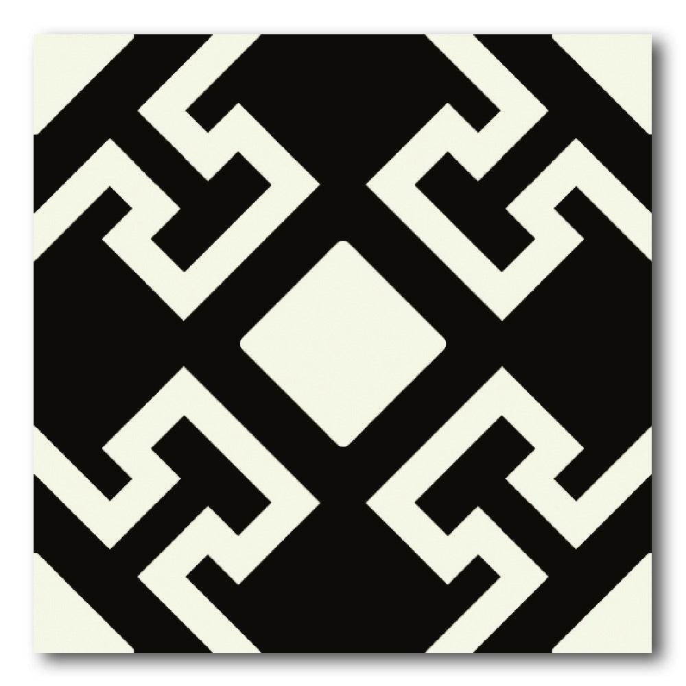 8x8 Scorvex Charonne Nero Matte Deco Porcelain Tile 8x8 Scorvex Charonne Nero Matte Deco Porcelain Tile - American Tile Depot