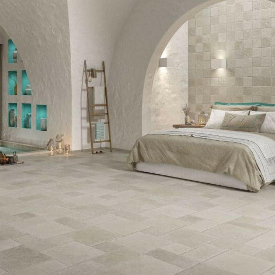 8x8 Venyra Avorio Matte Travertine Look Porcelain Tile - American Tile Depot
