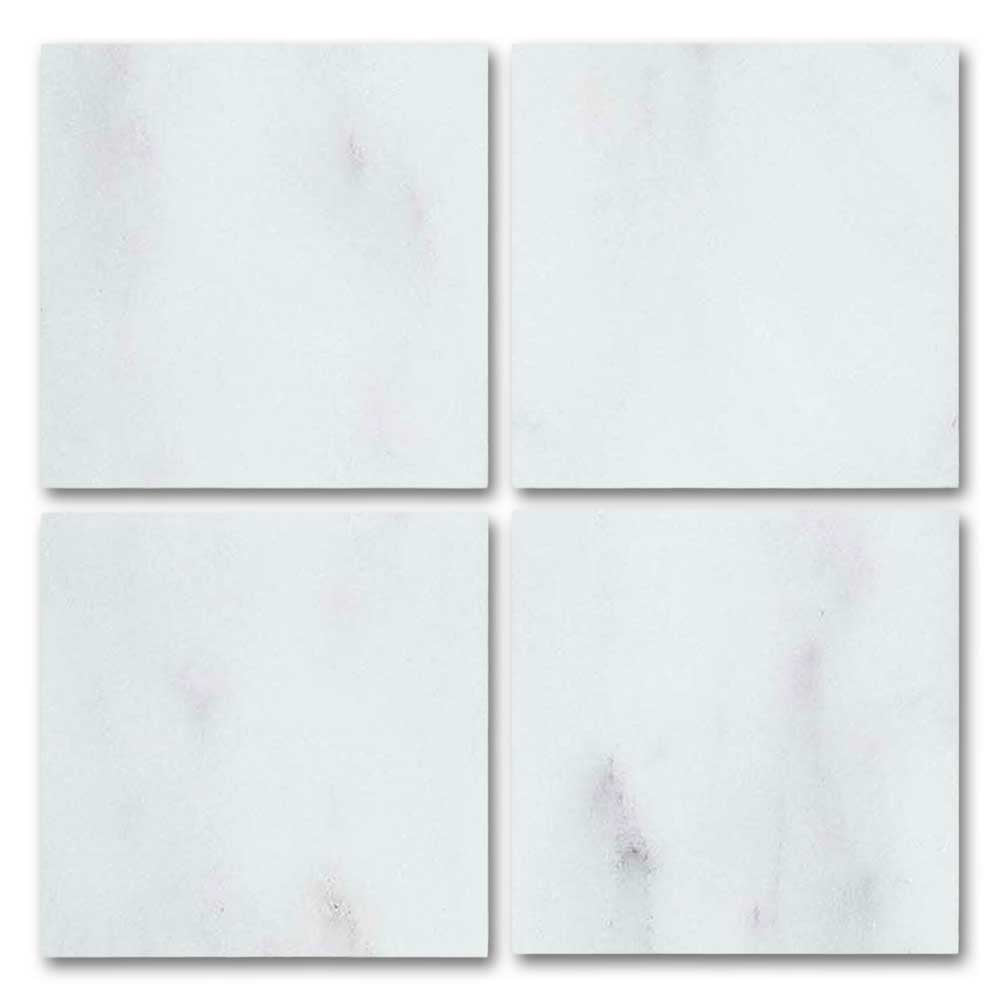Special Cut | 9x9 Oriental White / Asian Statuary Marble Honed Tile