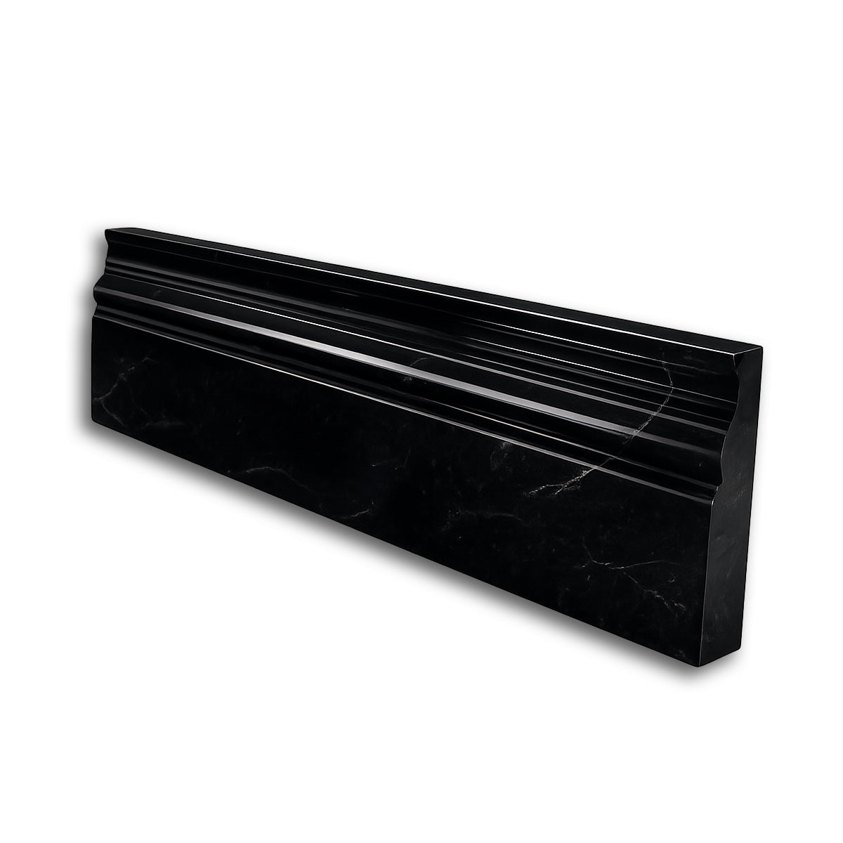 Absolute Black Granite Polished 4 3/4x12 Baseboard Trim Molding - American Tile Depot