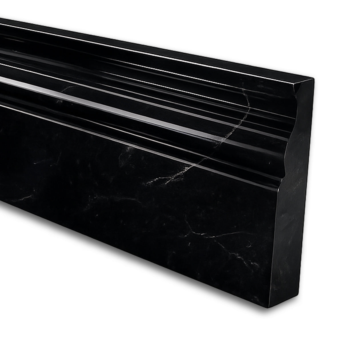Absolute Black Granite Polished 4 3/4x12 Baseboard Trim Molding - American Tile Depot