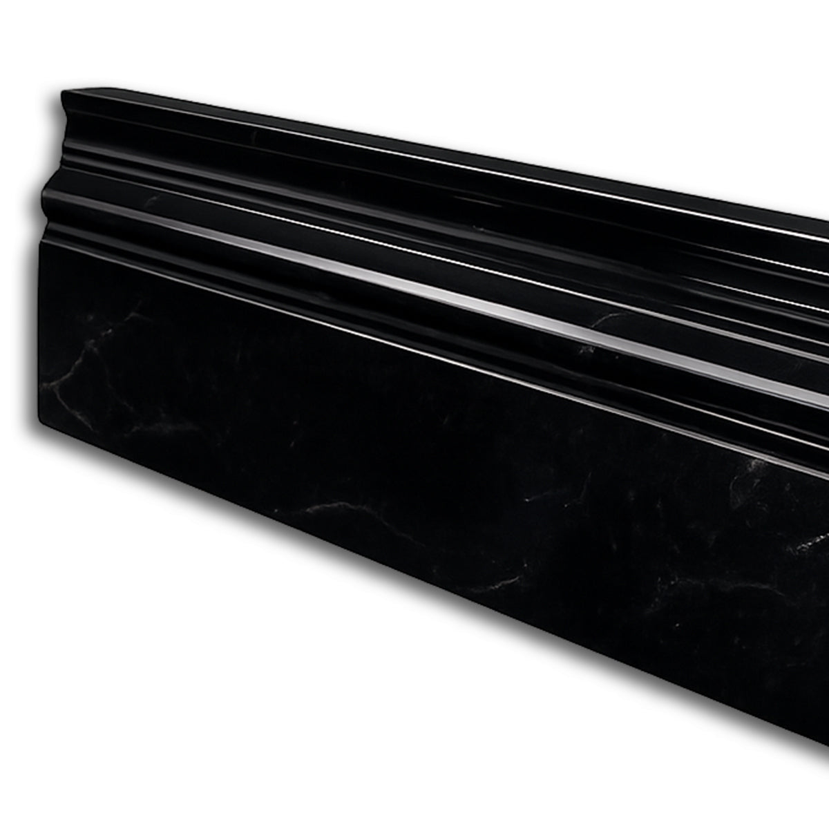 Absolute Black Granite Polished 4 3/4x12 Baseboard Trim Molding - American Tile Depot
