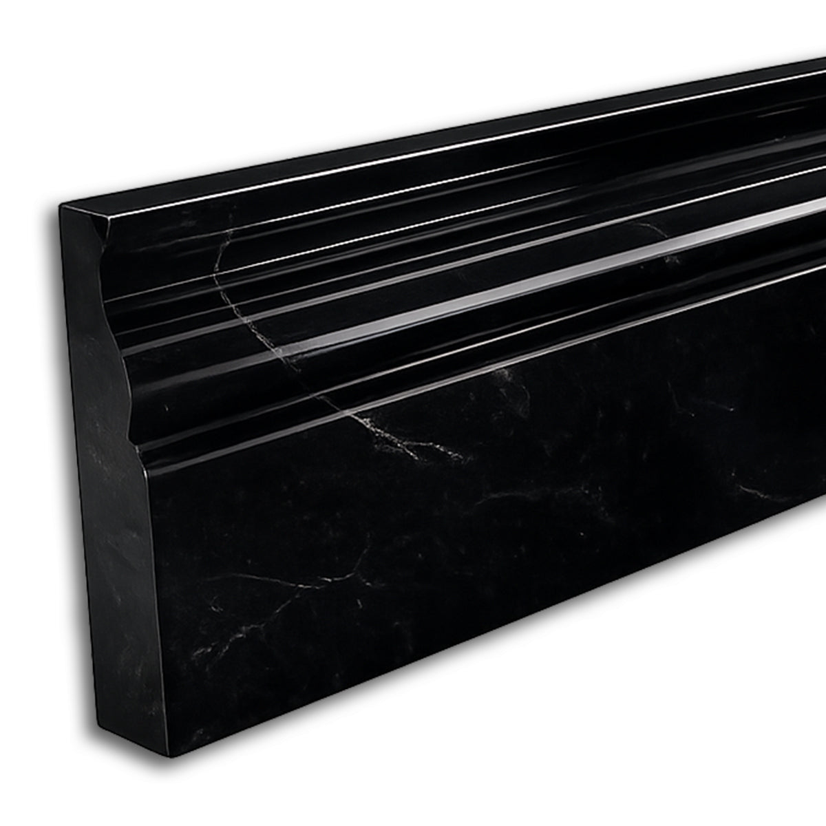 Absolute Black Granite Polished 4 3/4x12 Baseboard Trim Molding - American Tile Depot